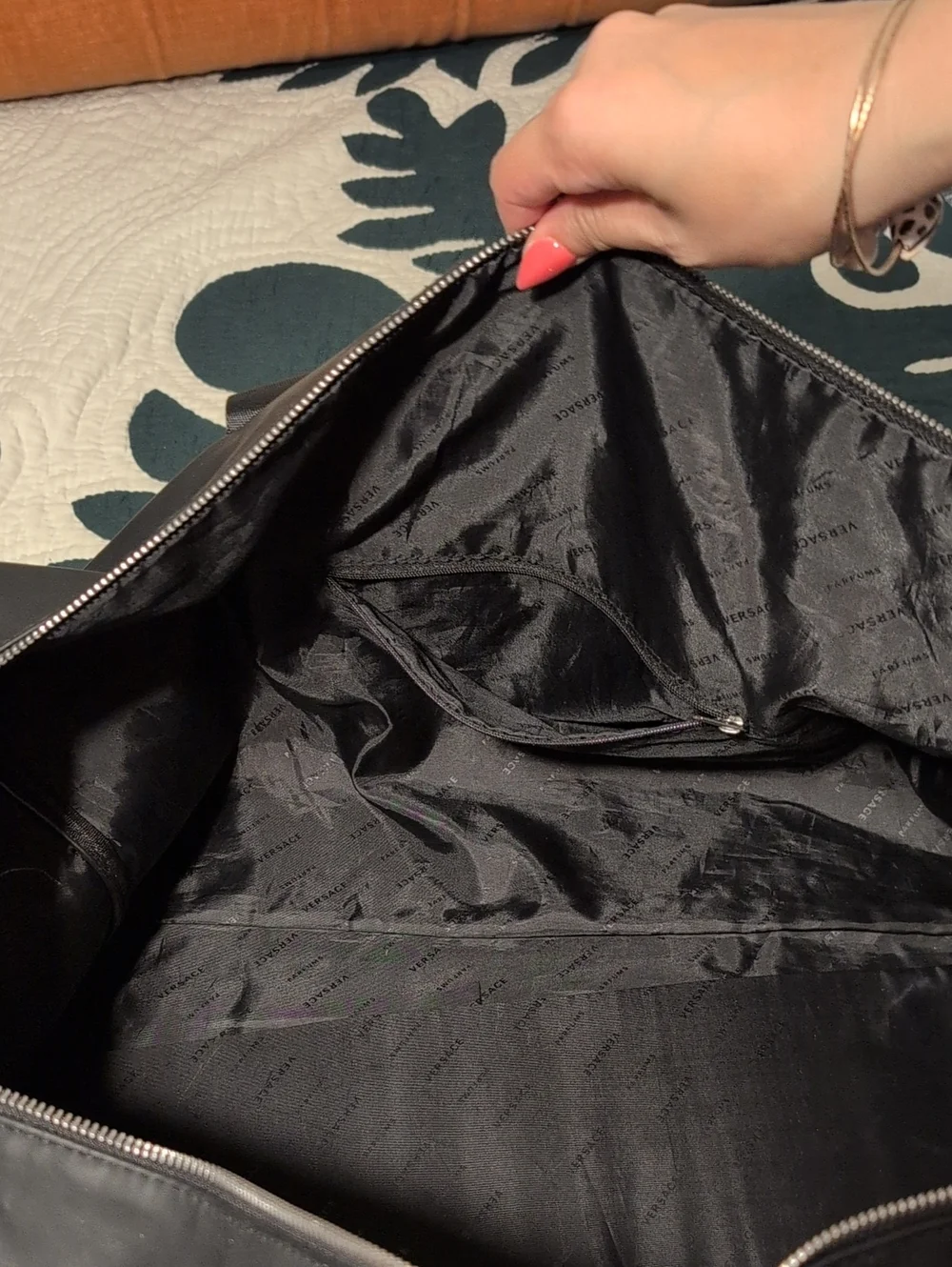 Authentic Versace (Rehab) Black Logo Duffel Bag - Men
